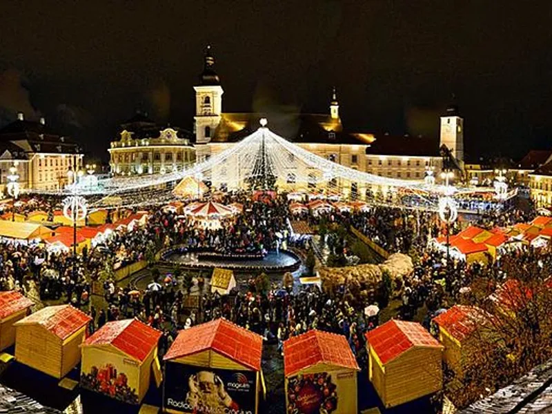 Iluminat festiv — Piața Mare, Sibiu